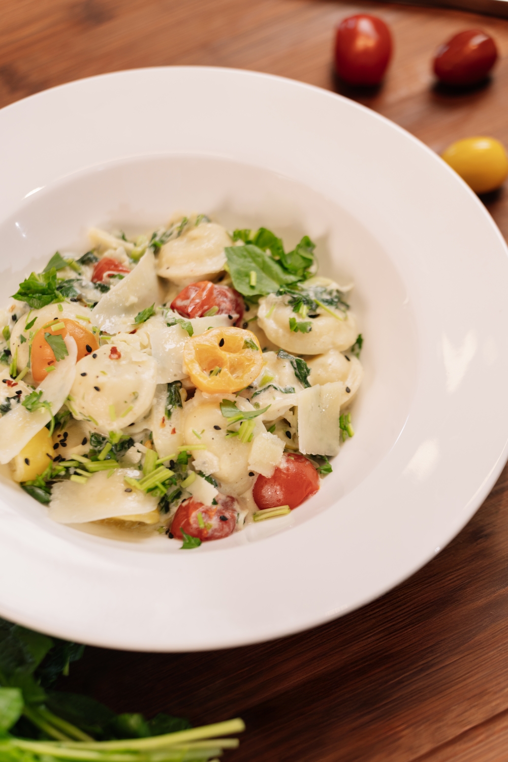 კარტოფილის პელმენი ნივრითა და პრასით