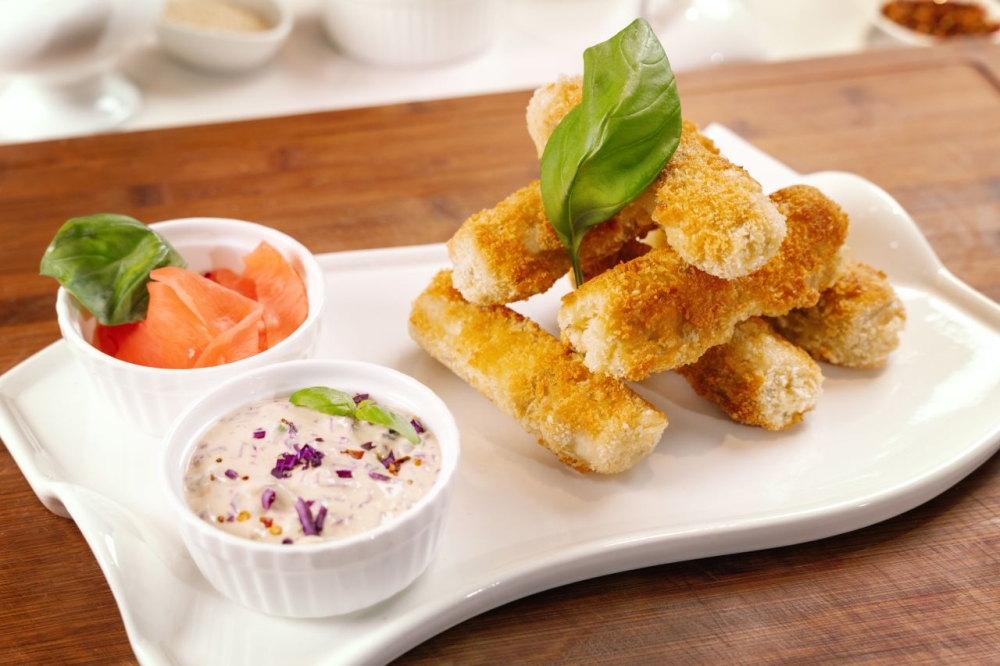 სოკოს ბლინის კროკეტები არაჟნის სოუსით